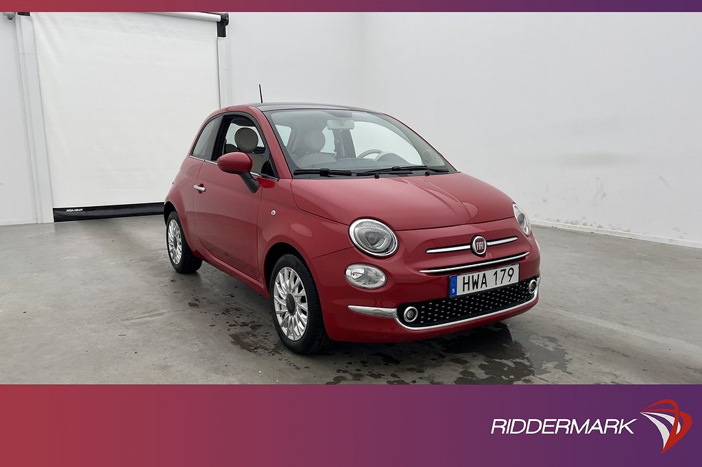 Fiat 500 1.2 8V 69hk Lounge Panorama Värmare Sensorer