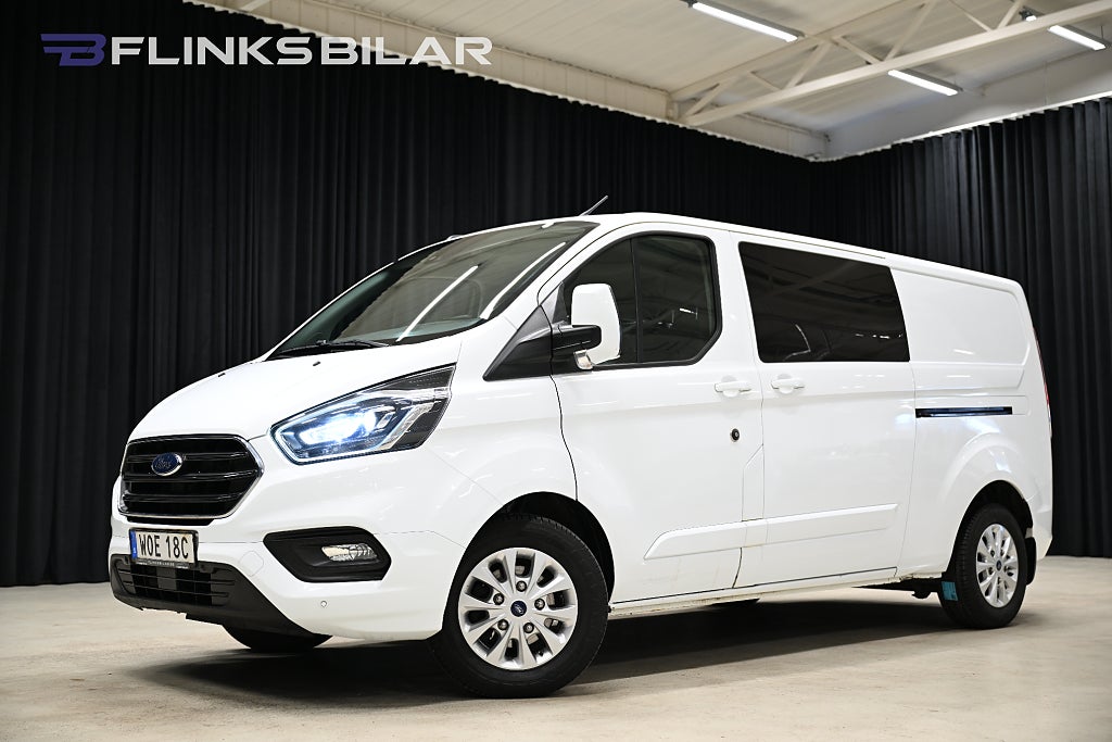 Ford transit Custom 170HK Automat|Dubbelhytt|CrewVan|LED|Nedlackad