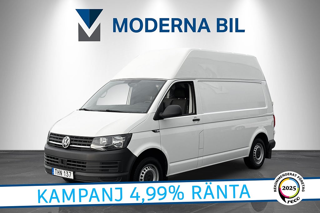 Volkswagen Transporter 2.0 TDI L2H3 Ramp Högt tak Värmare Moms