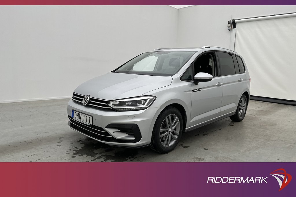 Volkswagen Touran TSI 150hk R-Line 7-Sits Pano Kamera Drag