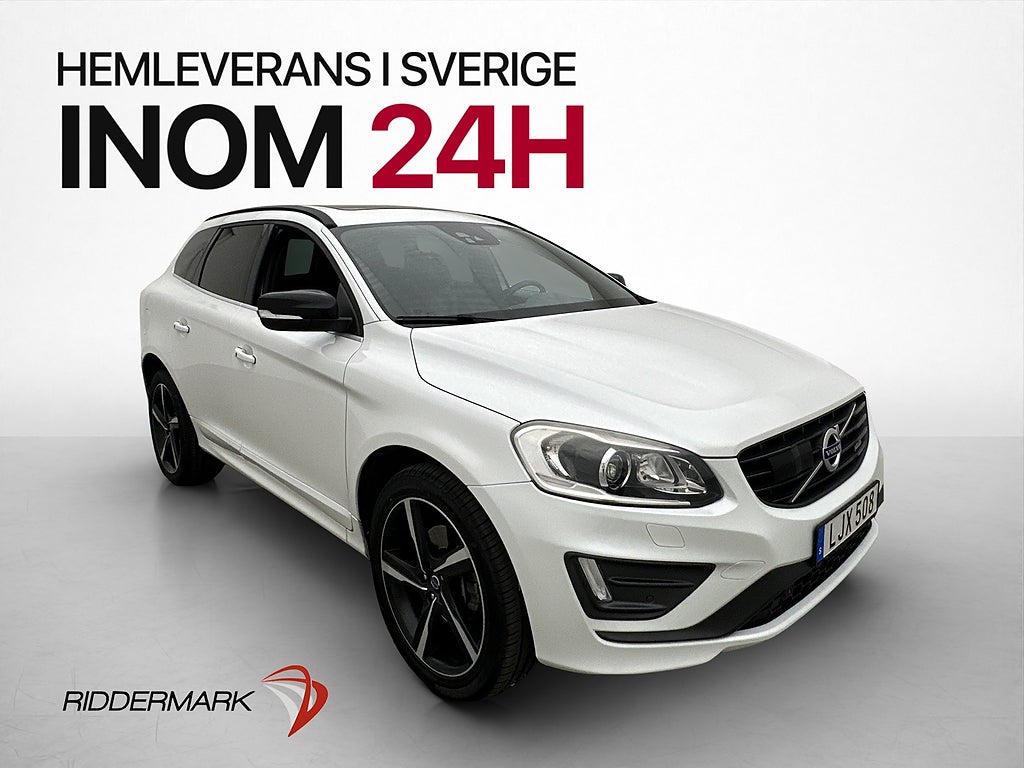 Volvo XC60 D5 230hk AWD Black-R Pano Värmare Drag Skinn VOC
