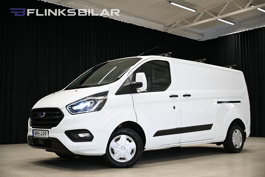 Ford transit Custom 130HK L2|LED|Dubbeldörr|Drag|Värmare|Lågmil|Moms