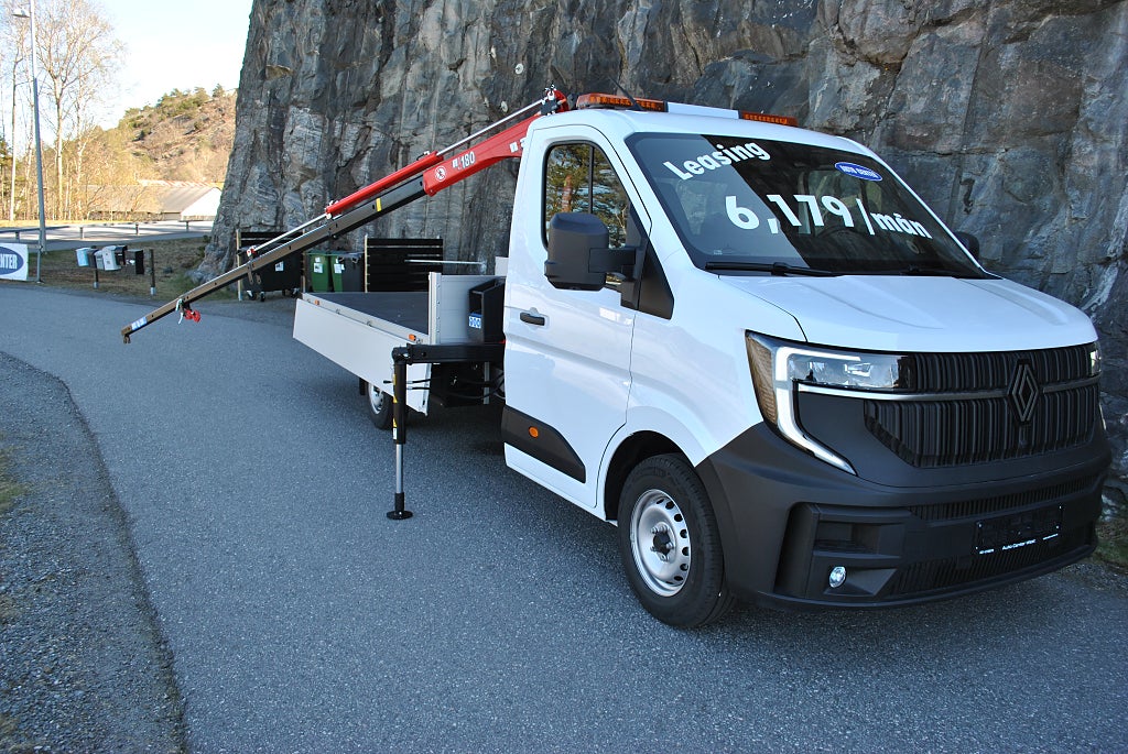 Renault Master 170HK Aut. 4.2m Flak med Kran ML 180,3 