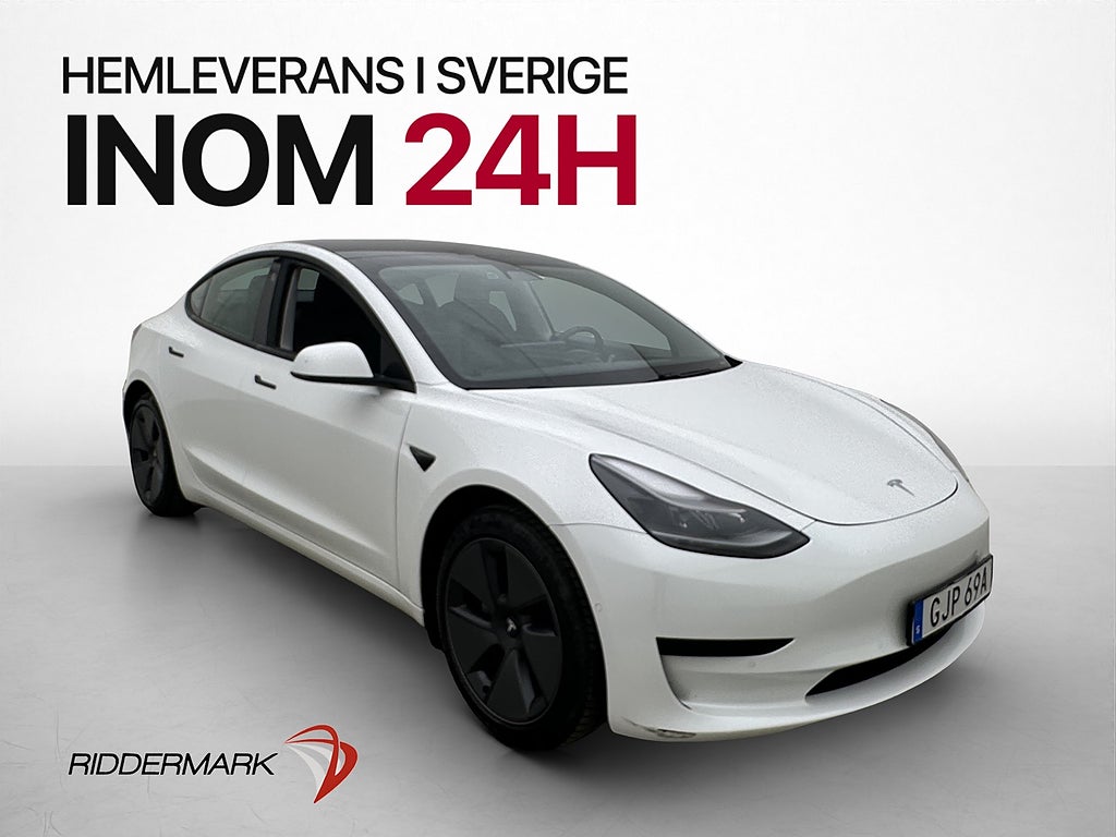 Tesla Model 3 Standard Range Plus Värmepump Svensksåld