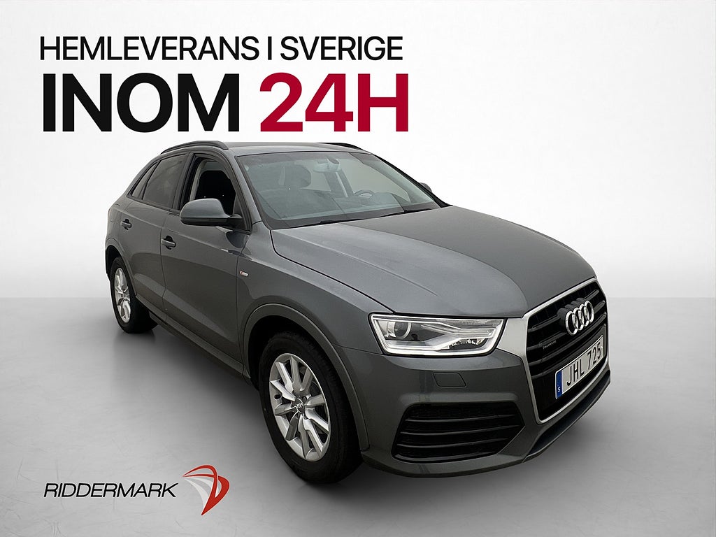 Audi Q3 2.0 TDI Quattro 184hk S-Line P-Sensorer Halvskinn BT