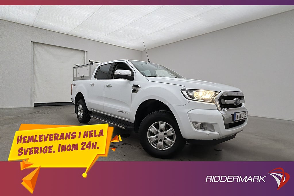 Ford ranger Limited 3.2 4x4 Värm CARPLAY PÅBYGGNAD MOMS 1-Äg