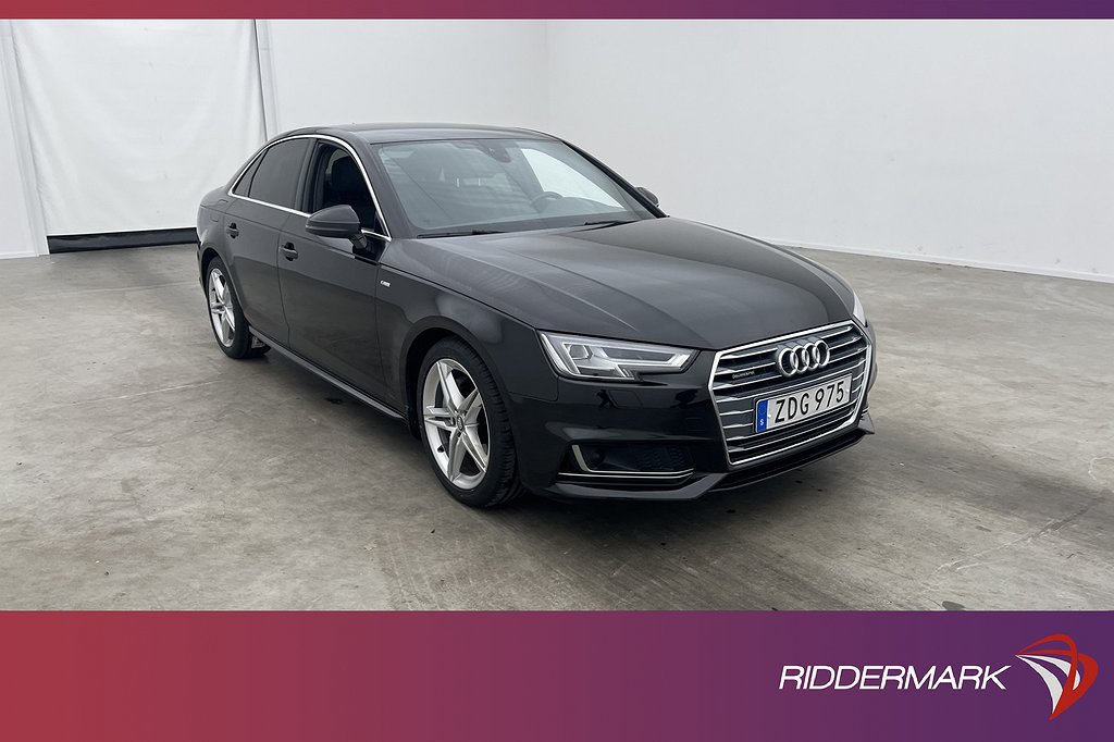 Audi A4 Sedan TDI Q 190hk S-Line Sensorer Halvskinn Keyless