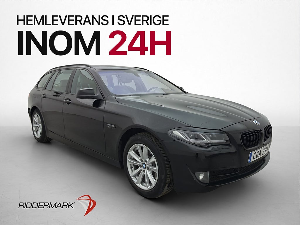 BMW 520d Touring 184hk Fjärr-Värmare Skinn HiFi Navi Drag