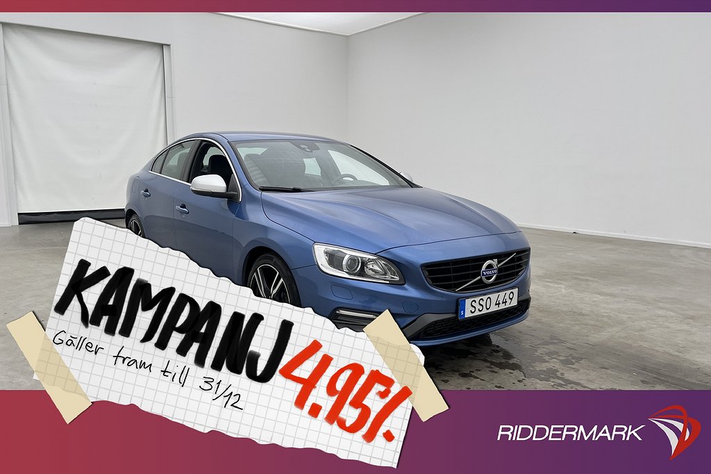 Volvo S60 D4 181hk R-Design VOC H/K Värmare S 4,95% Ränta