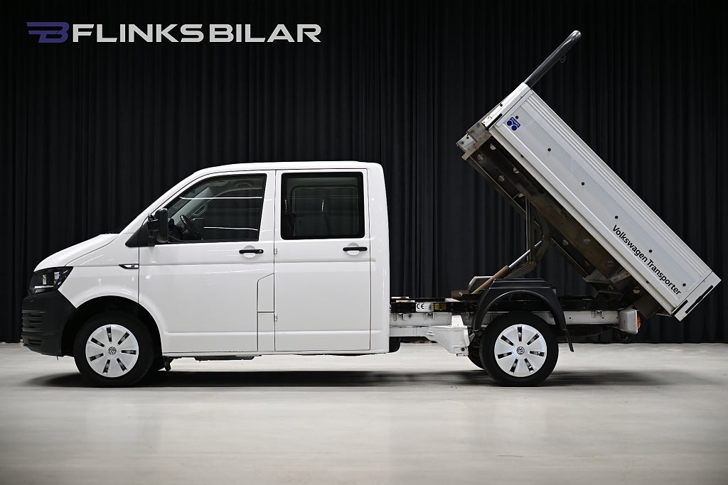 Volkswagen Transporter 2.0 TDI 102HK Dubbelhytt|5-Sits|Flak|Tippflak|Tipp|Moms