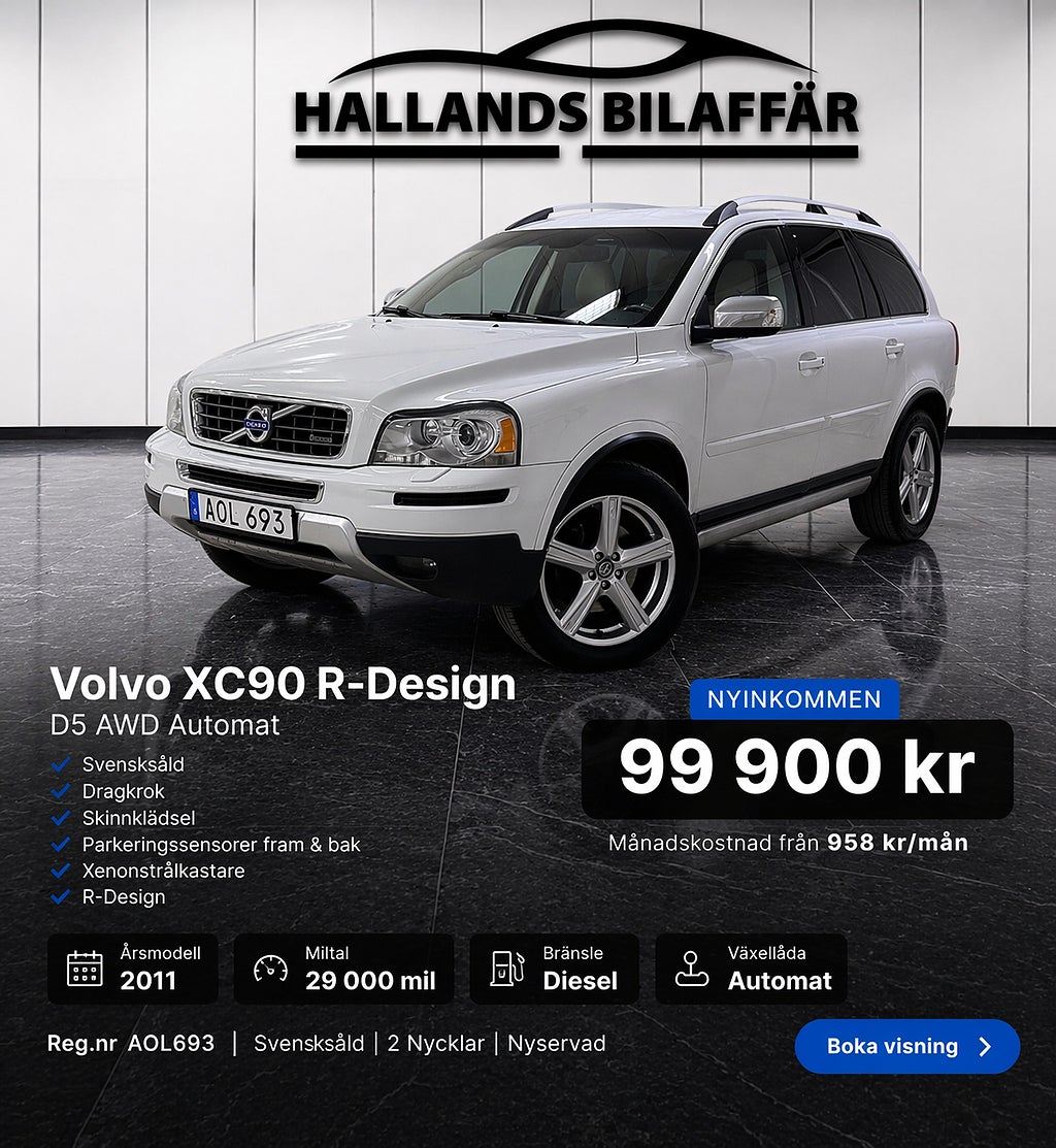 Volvo XC90 7-seater D5 AWD 200hk / Geartronic R-Design / Drag