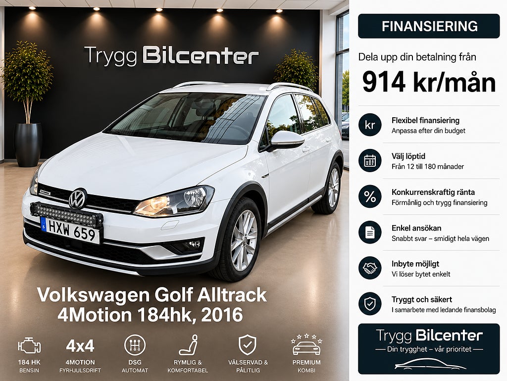 Volkswagen Golf Alltrack 2.0 TDI DPF BMT 4Motion DSG Sekventiell, 184hk