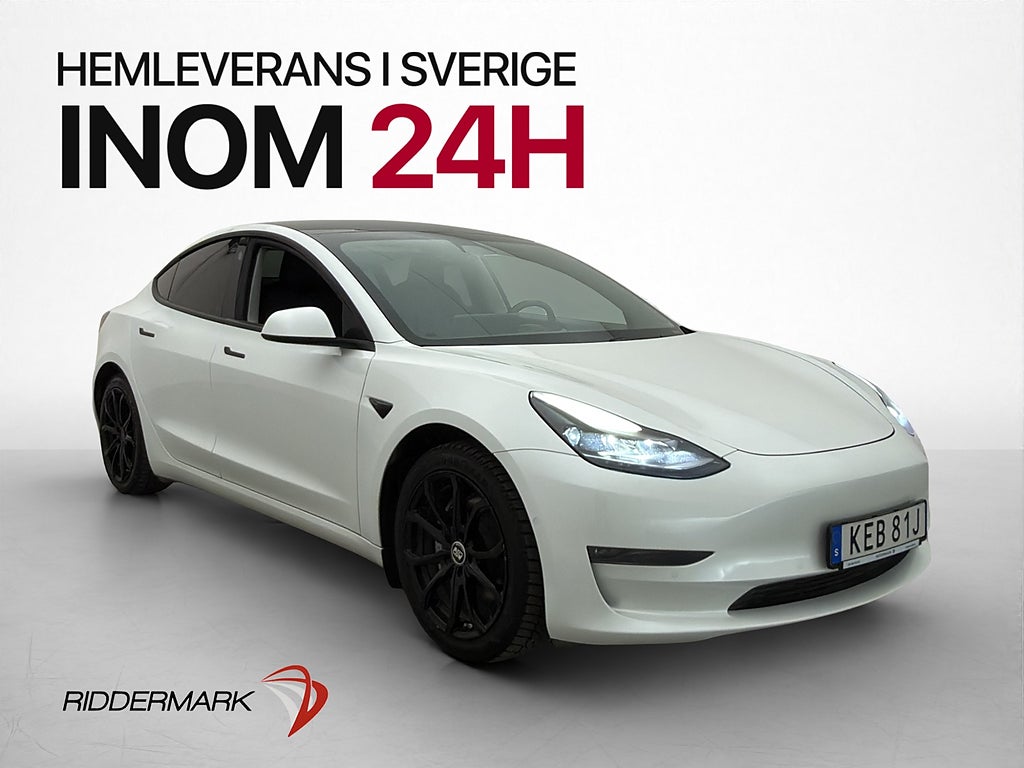 Tesla Model 3 Long Range AWD Dragkrok Värmepump Svensksåld