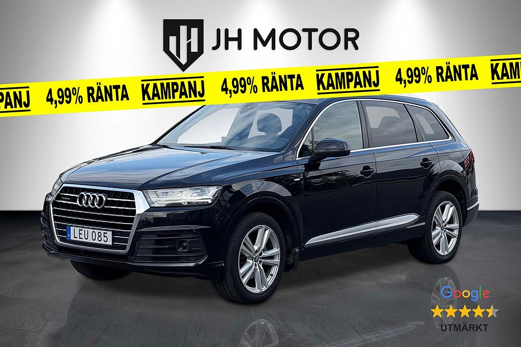 Audi Q7 3.0 TDi 272hk S-line 7-sits BOSE/Fyrhjulsstyrning/DVÄRM