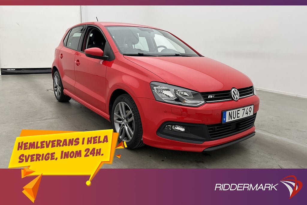 Volkswagen Polo 1.2 TSI 90hk R-Line Värmare P-Sensorer Farth