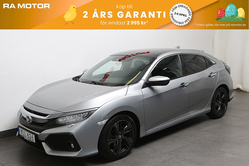 Honda Civic 1,5 i-VTEC Turbo Aut Prestige Skinn Pano Motorv 2017