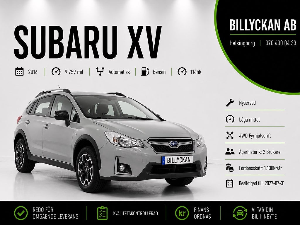 Subaru XV 1.6 4WD Automat |S&V-däck|Nyservad|Nybesiktad|114hk