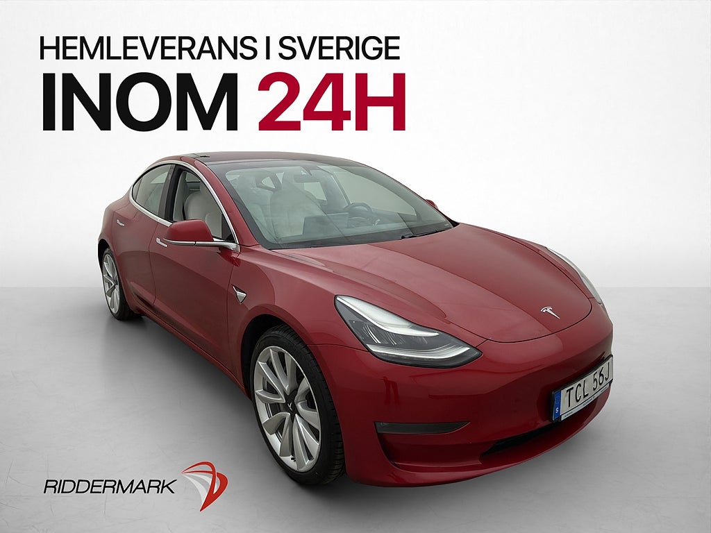 Tesla Model 3 Long Range AWD AP Ljus Interiör Pano MOMS