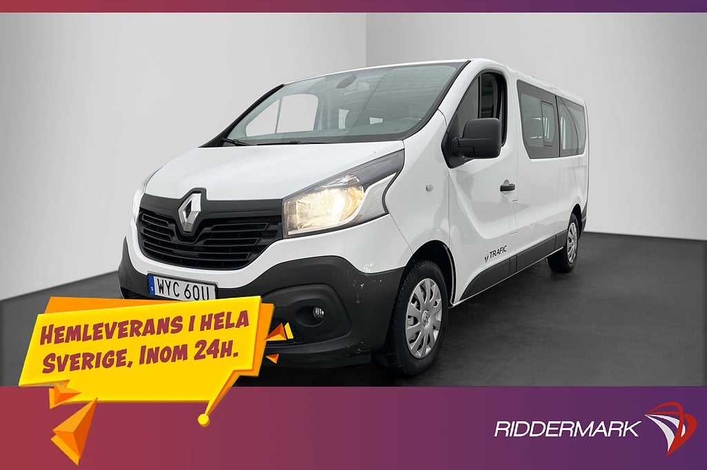 Renault Trafic 1.6dCi Lång Värm PDC Drag 9-Sits Farthållare