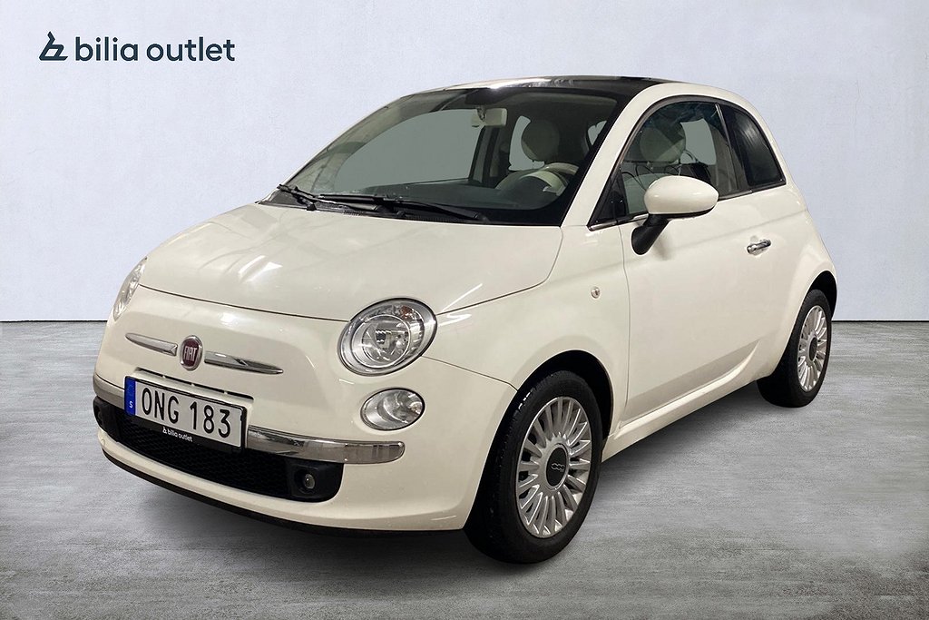 Fiat 500 1.2 8V Lounge Låg årsskatt 536kr Pano 69hk