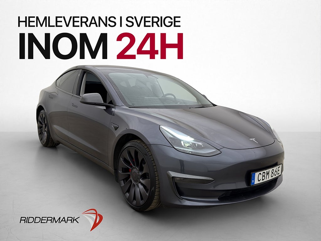 Tesla Model 3 Performance Autopilot Svensksåld Rattvärme