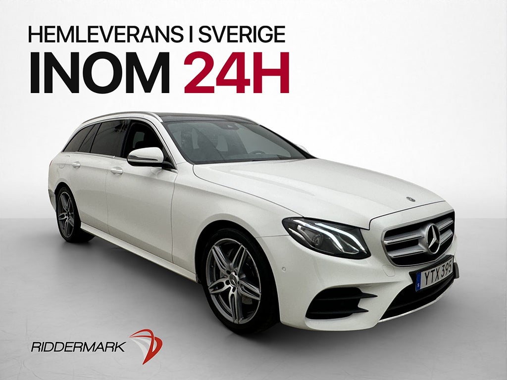 Mercedes-Benz E220 T d 4M AMG Pano D-Värm Kamera Navi Drag