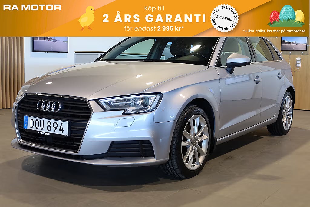 Audi A3 116hk Sportback 1.0 TFSI Comfort Drag PDC Blåtand 2017