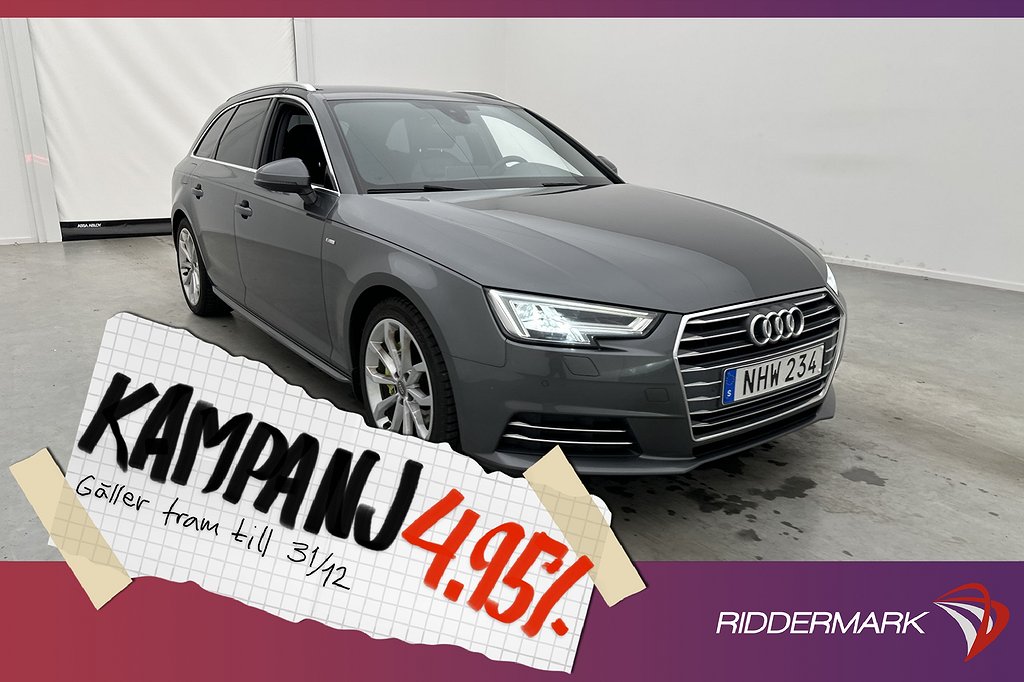 Audi A4 2.0 TDI 190hk S-Line Cockpit Navi Skinn 4,95% Ränta