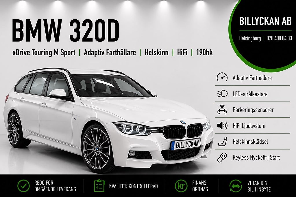 BMW 320D xDrive Touring M Sport|Adaptiv-Fart|Helskinn|HiFI|190hk