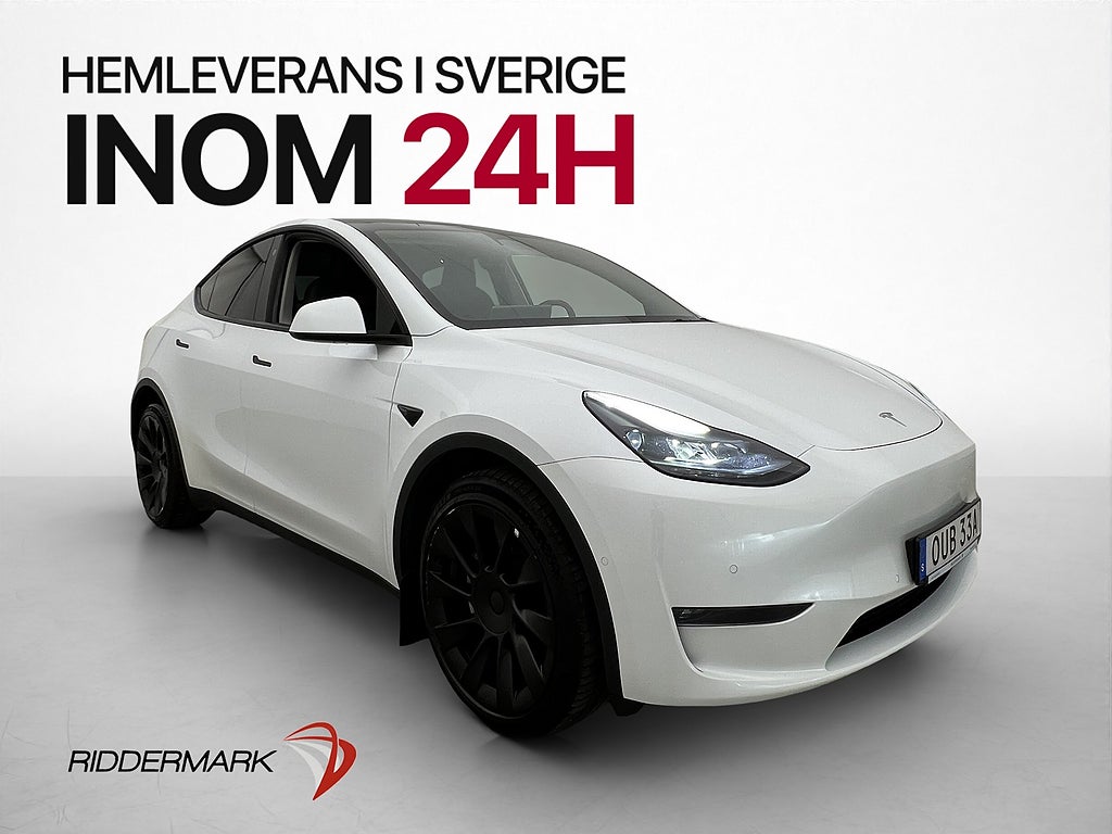 Tesla Model Y Long Range AWD Drag Värmare Pano Skinn Kamera