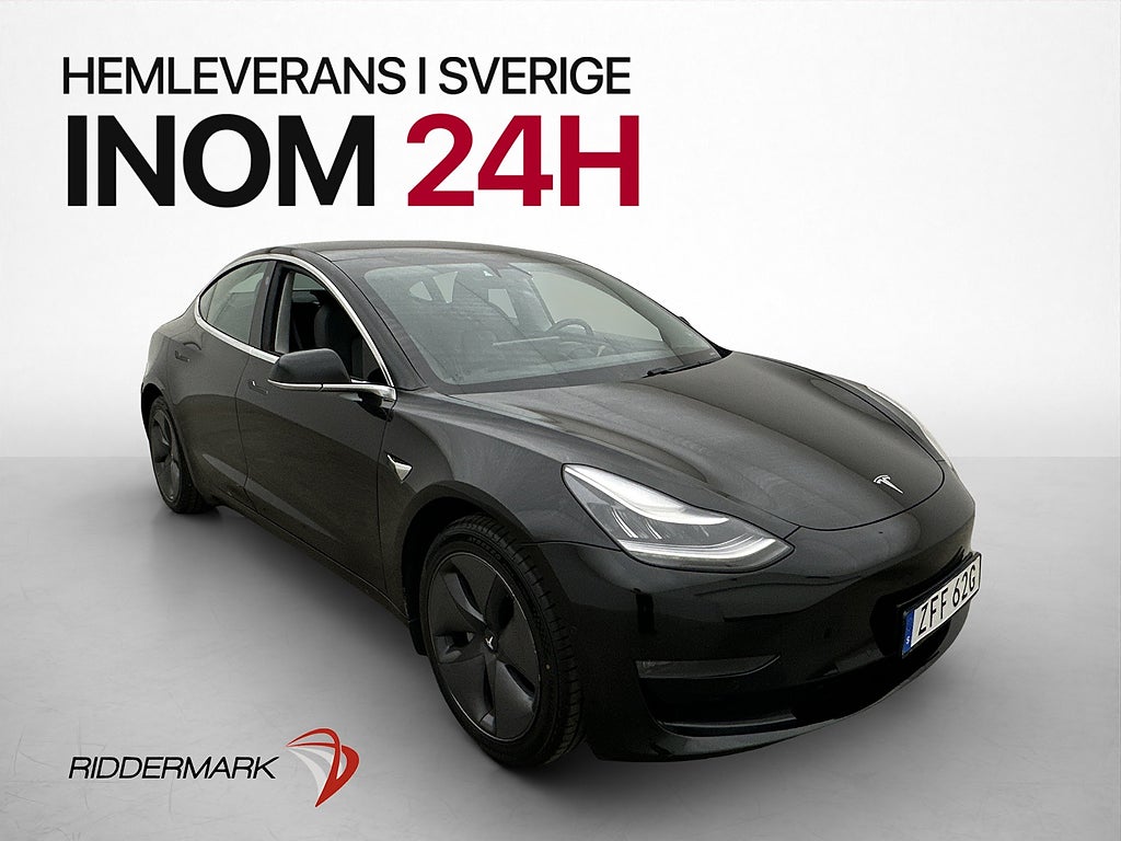 Tesla Model 3 Long Range AWD Pano Drag Kamera Skinn Navi AP