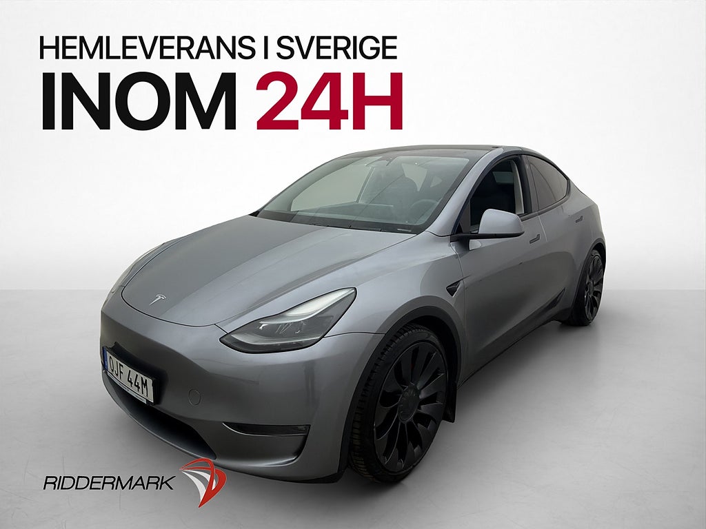 Tesla Model Y Performance 534hk Pano Värmepump Kamera Läder