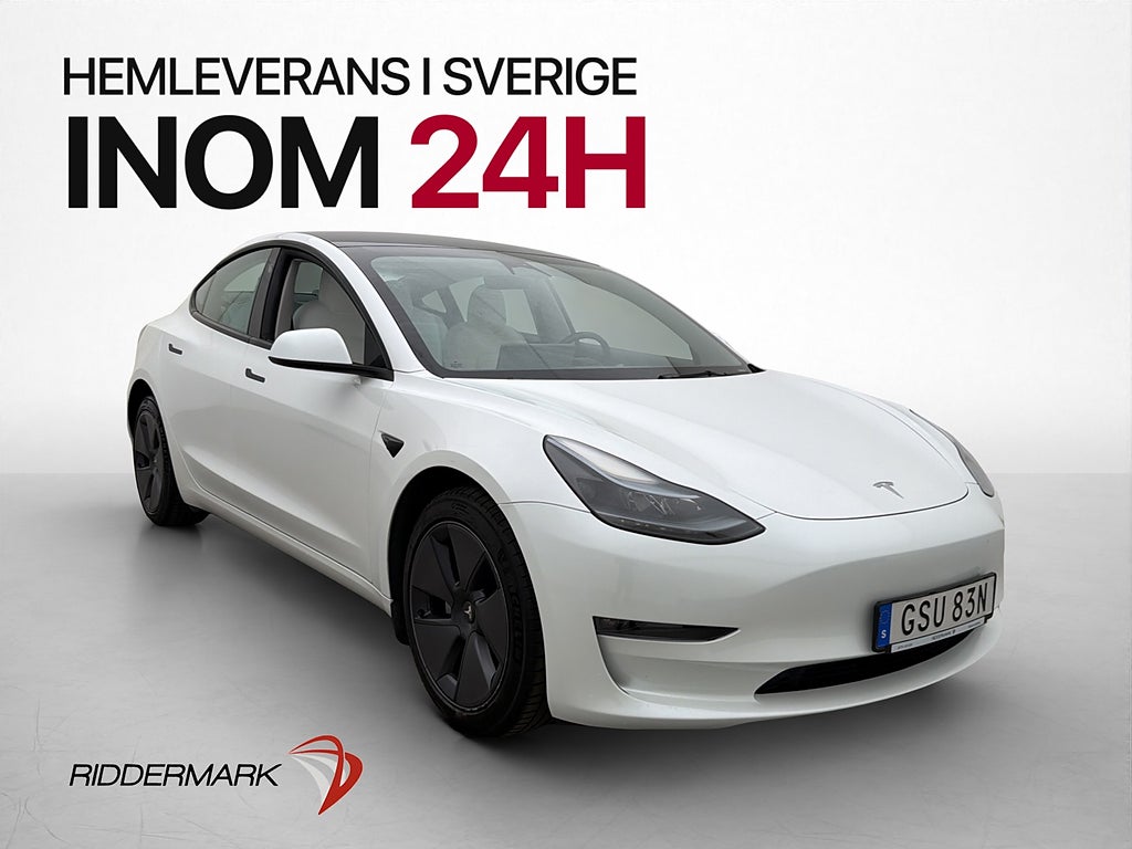 Tesla Model 3 Long Range AWD Ljus-Interiör Panorama MOMS