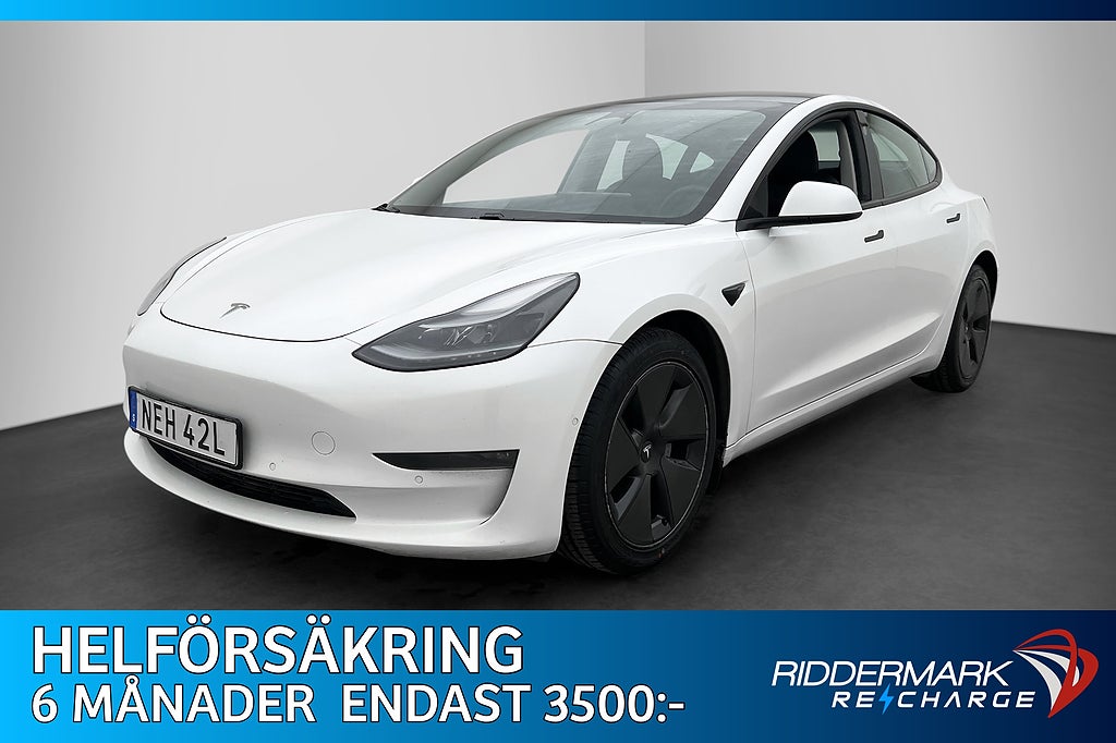 Tesla Model 3 Long Range AWD 440hk Värmepump Pano AP Skinn
