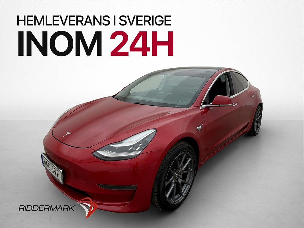 Tesla Model 3 Long Range AWD Svensksåld Panorama Skinn