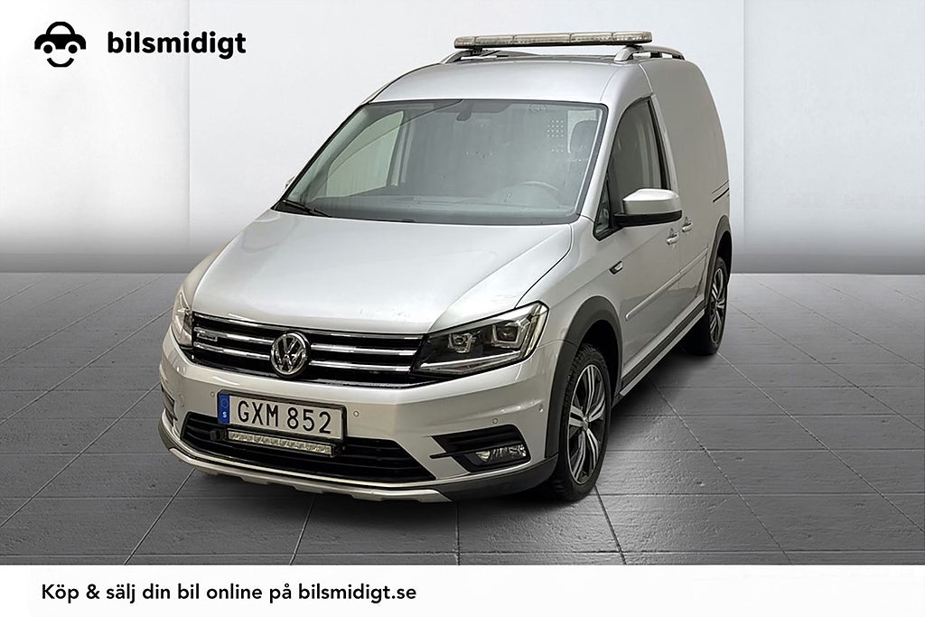 Volkswagen Caddy Alltrack 2.0 TDI 4M Aut Drag 2xSidodörr Kamera Värmare LED-ramp
