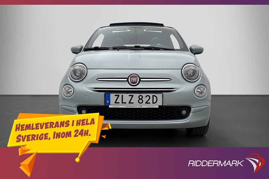 Fiat 500 Hybrid Launch Edition CarPlay P-Sensorer Halvskinn