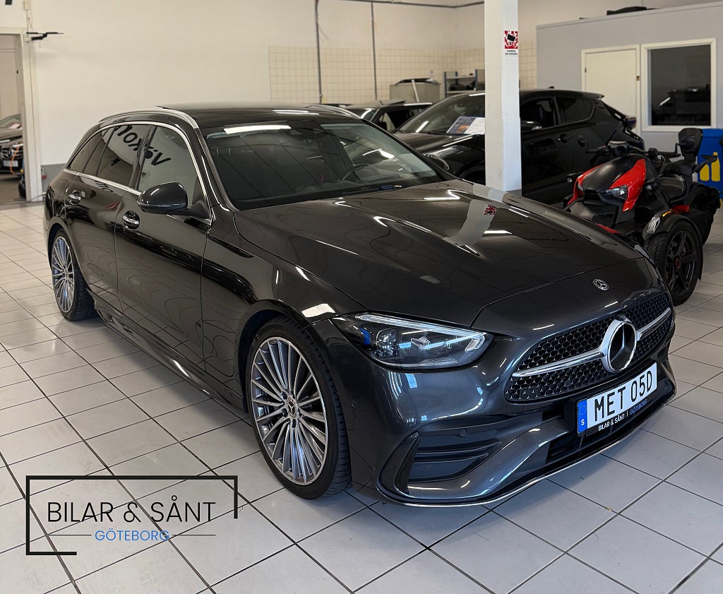 Mercedes-Benz C 220 T d 9G AMG CarPlay Burmeister Dragkrok Pano 360° 