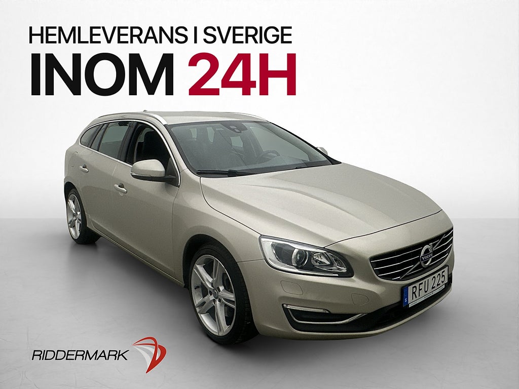 Volvo V60 D4 190hk AWD Summum Skinn Värmare Rattvärme Navi