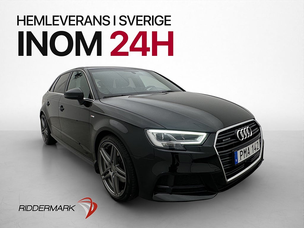 Audi A3 2.0 TFSI Q S-Line Halvskinn Sportratt Adpt-fart Drag