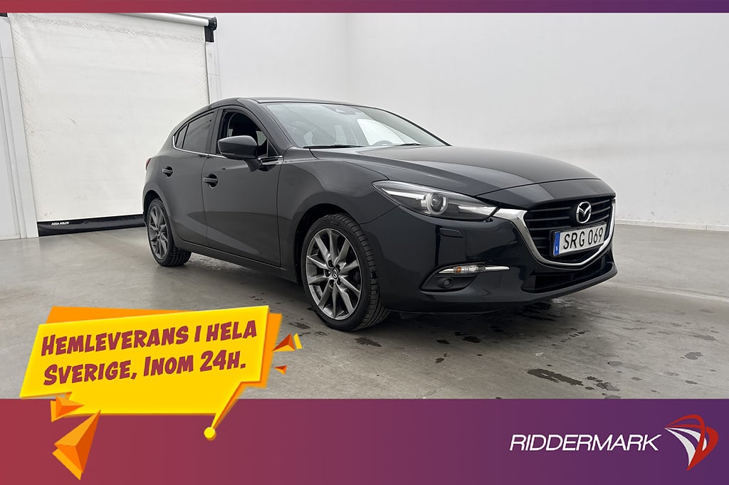 Mazda 3 2.0 165hk VisionPlus HUD Rattvärme Kamera