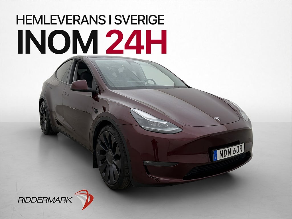 Tesla Model Y Performance AWD Dragkrok Cherry-Red Autopilot