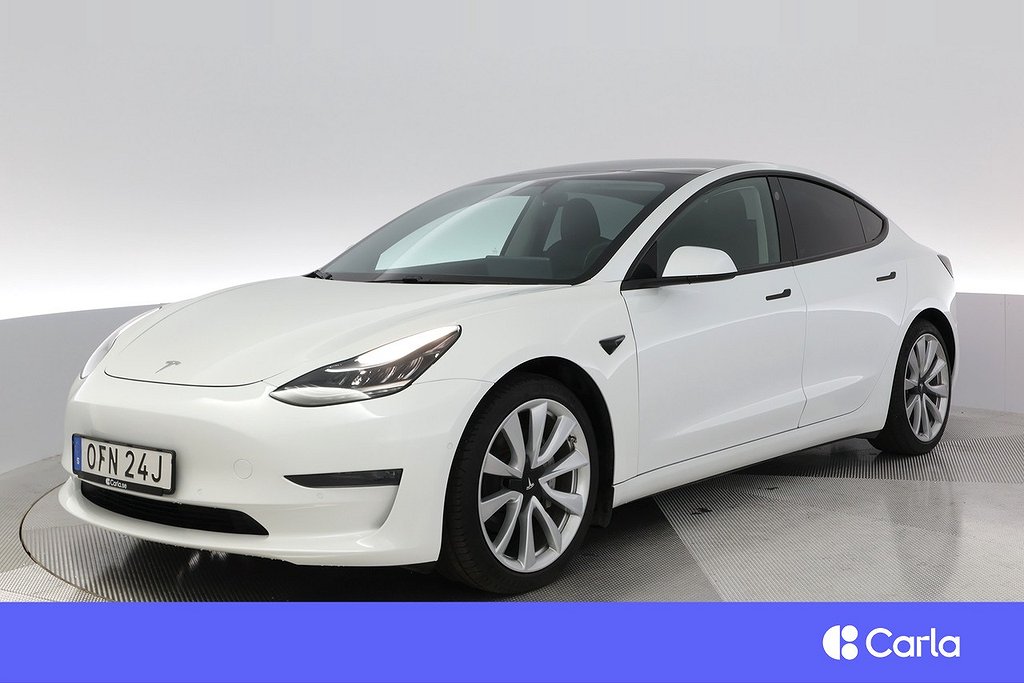 Tesla Model 3 Long Range AWD Autopilot 19" Pano Drag V-Hjul