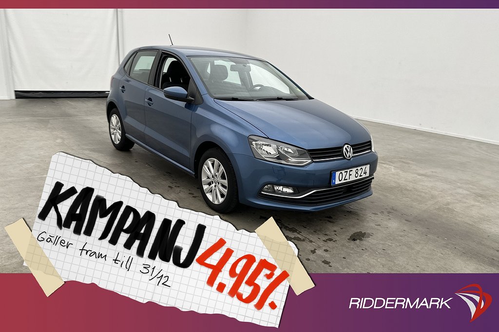 Volkswagen Polo 1.2 TSI 90hk Bluetooth Låg-Ska 4,95% Ränta