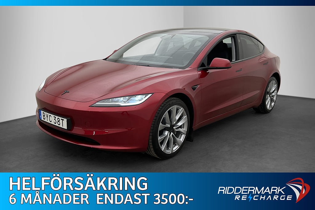 Tesla Model 3 Long Range AWD Autopilot Rattvärme Sv.Såld
