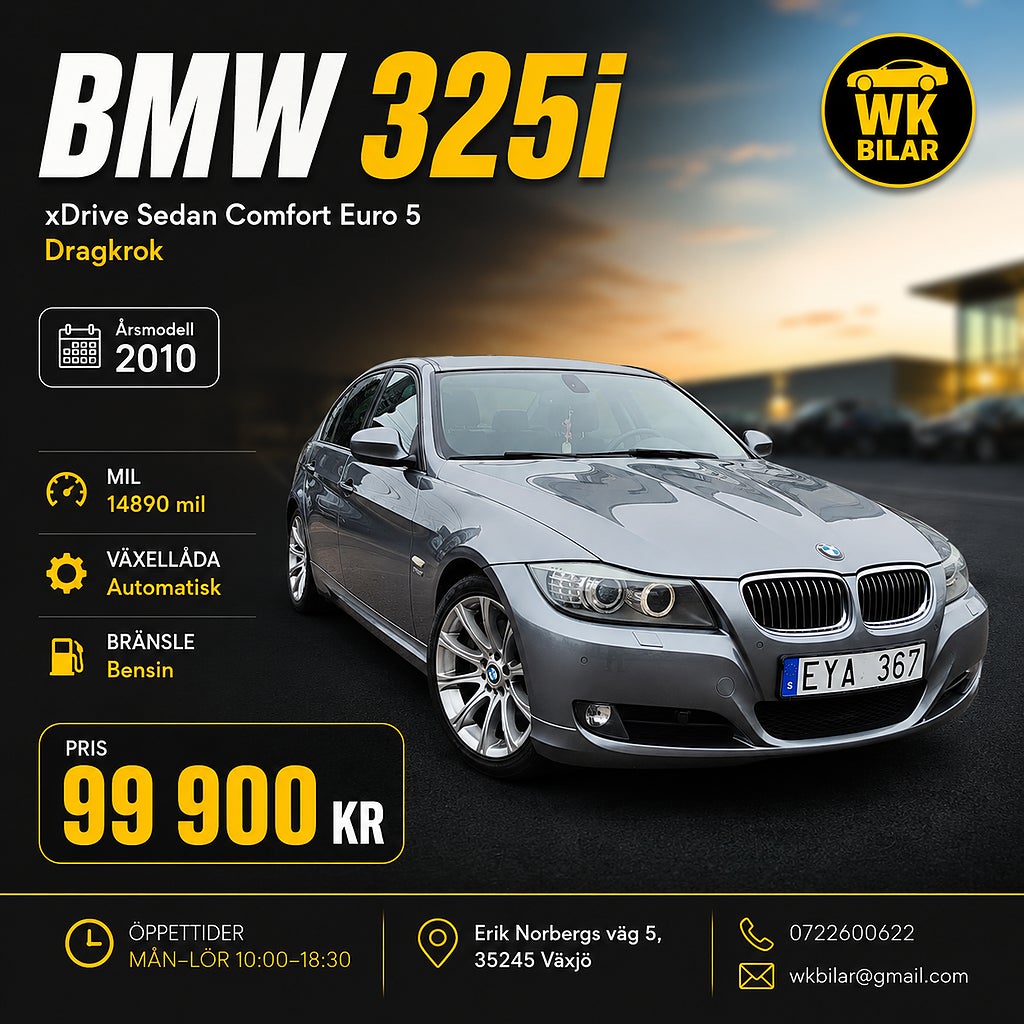BMW 325 i xDrive Sedan Comfort Euro 5-Dragkrog-Nybes