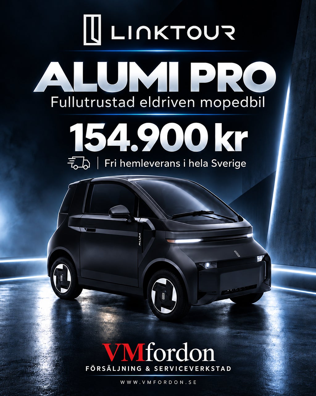 Linktour Alumi Pro Elektrisk mopedbil 45km/h