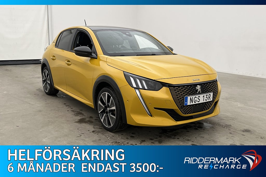 Peugeot E-208 136hk GT-Pack 50 kWh Pano Kamera CarPlay Navi