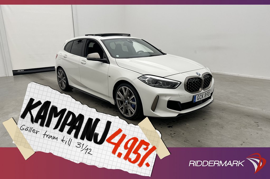 BMW M135i xDrive 306hk Innovation H/K Pano HUD 4,95% Ränta