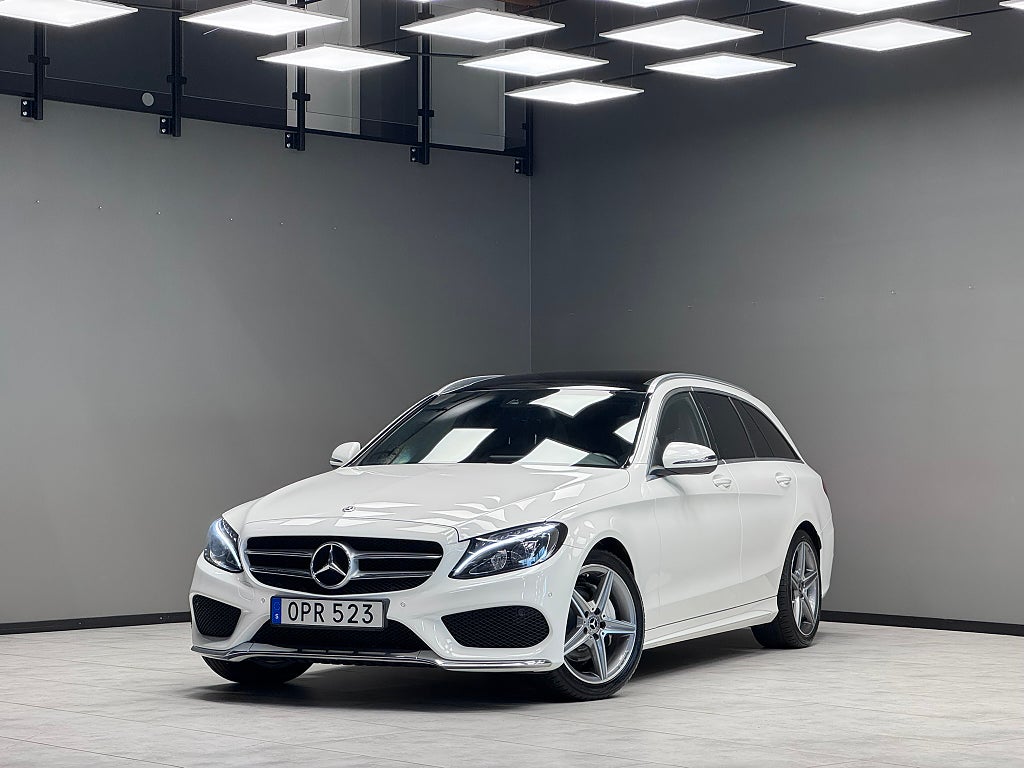 Mercedes-Benz C 200 T 9G-Tronic AMG / Drag / Läder / Pano / Elstolar 